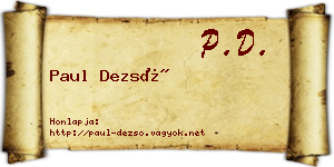 Paul Dezső névjegykártya