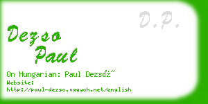 dezso paul business card